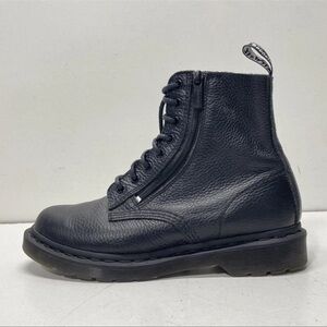 Dr. Martens Black Textured Leather Boots